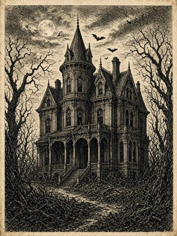 Woodcut of the ancestral estate